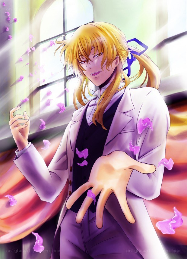 anime character with flowers