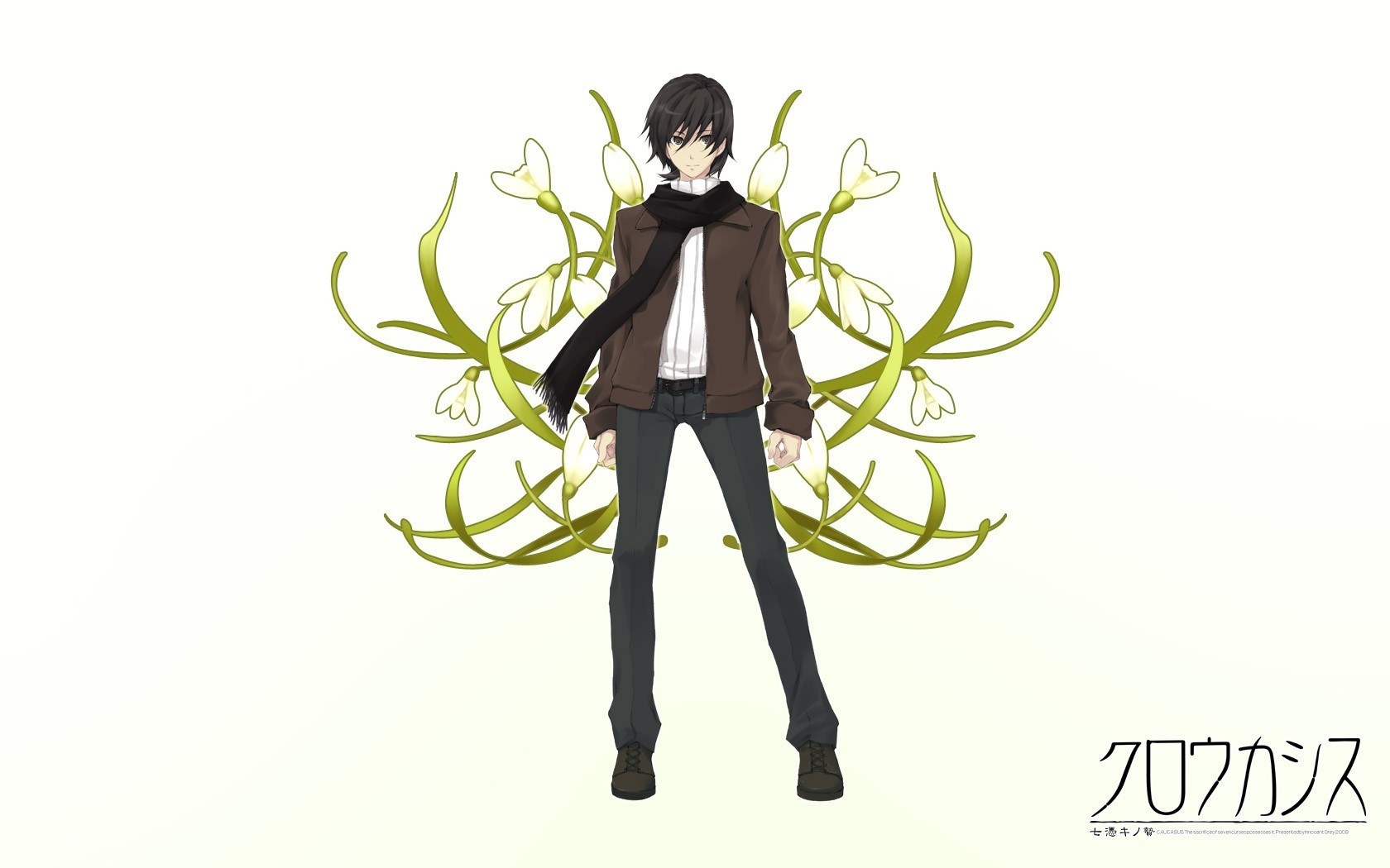 anime character with flowers