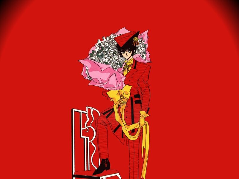 anime character with flowers