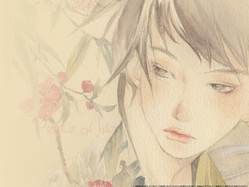 Anime character with flowers