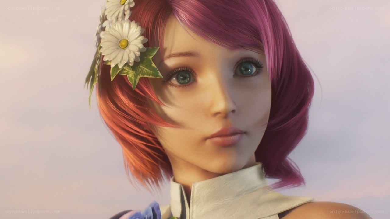 anime character with flowers