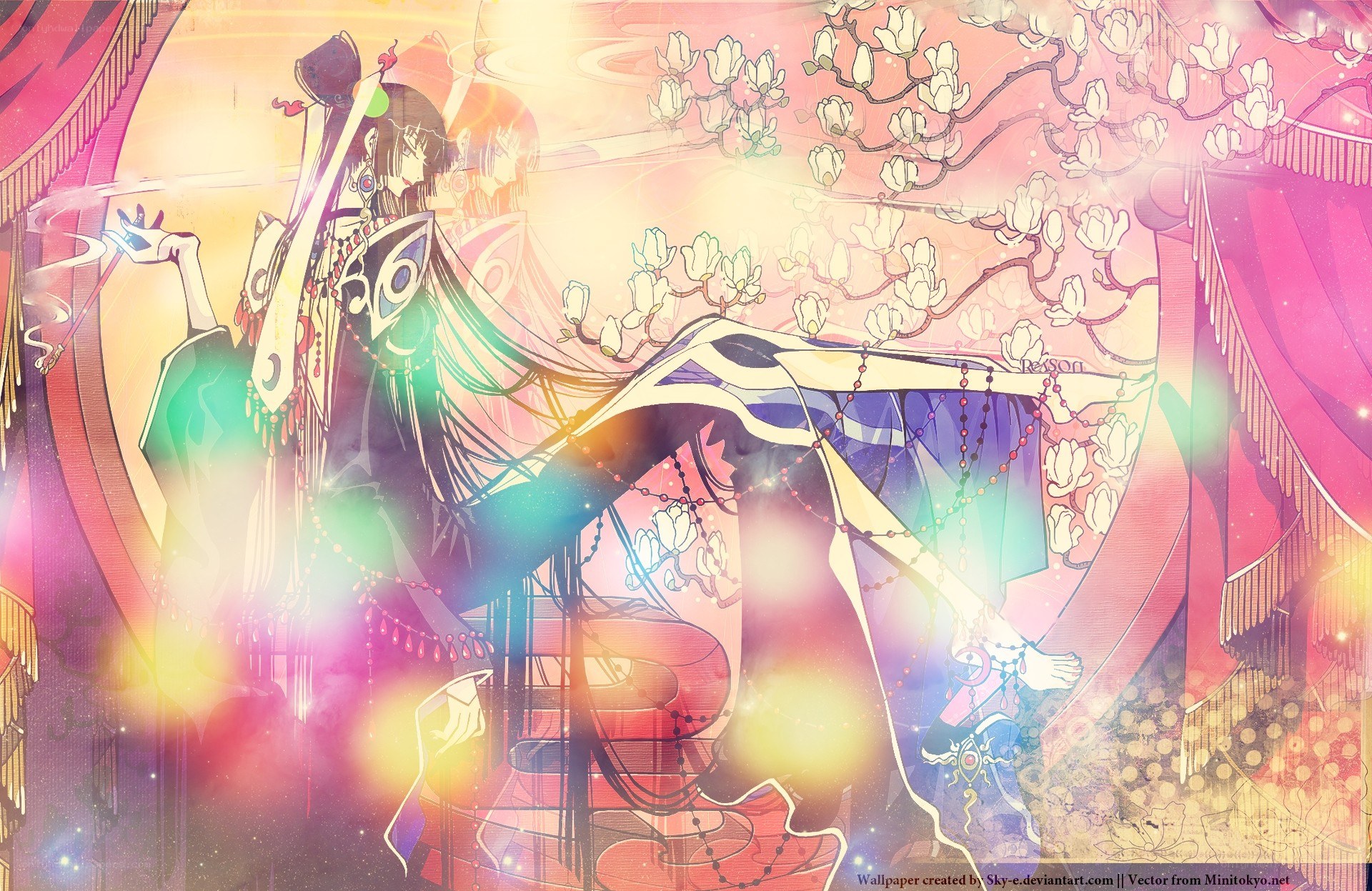 Anime character with flowers