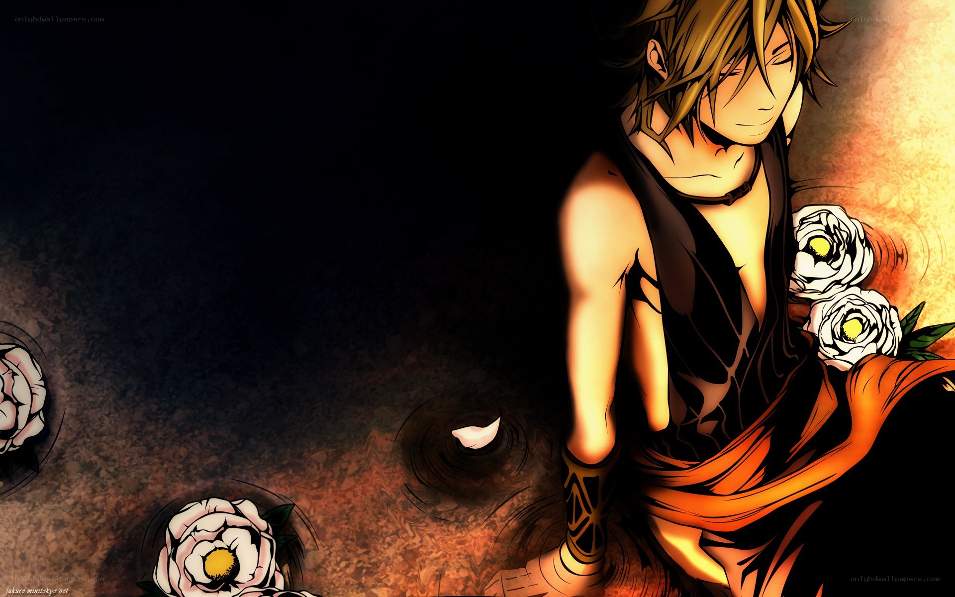 anime character with flowers