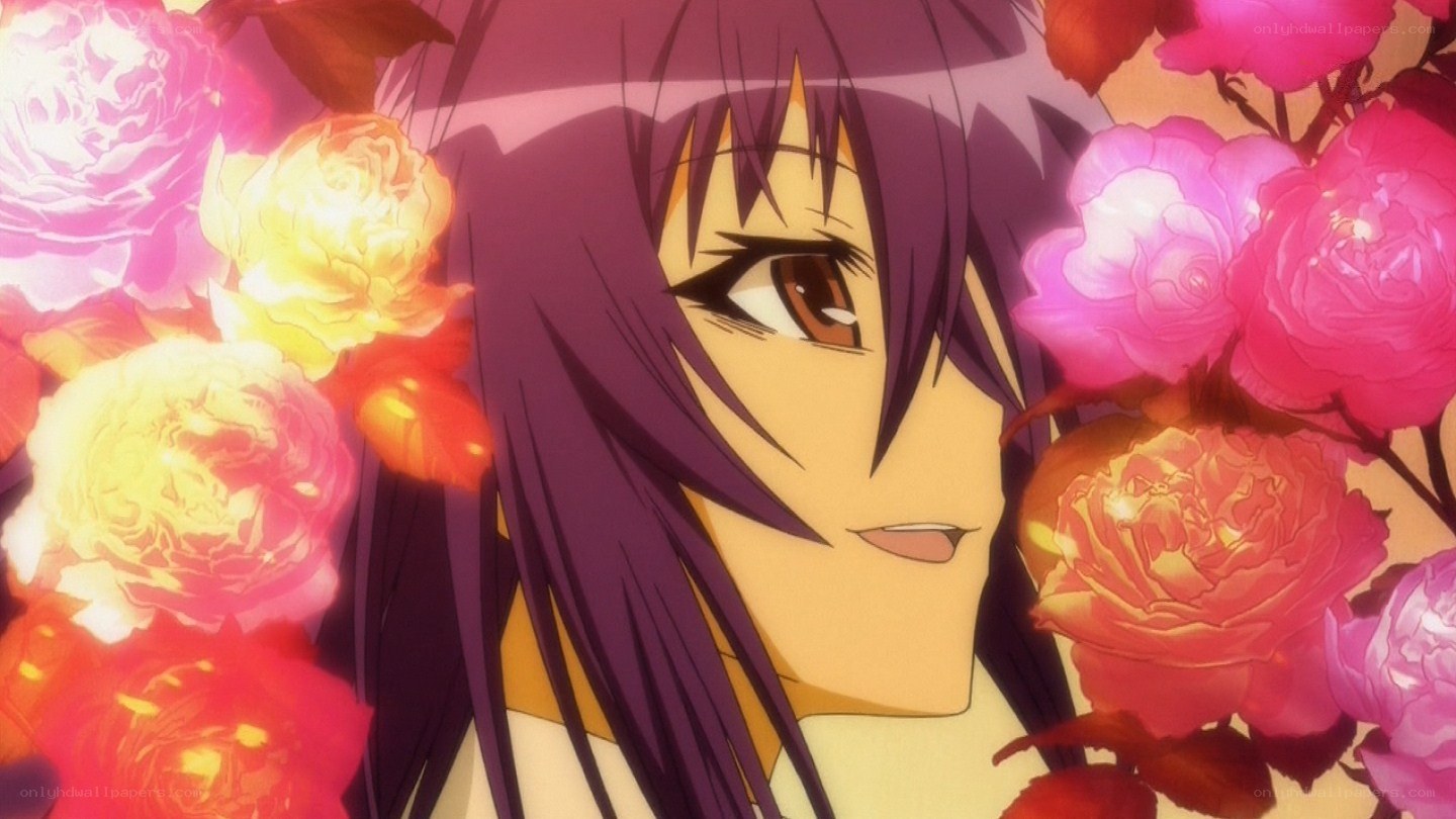 anime character with flowers