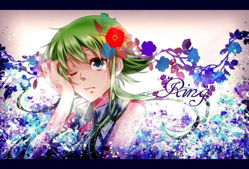 anime character with flowers