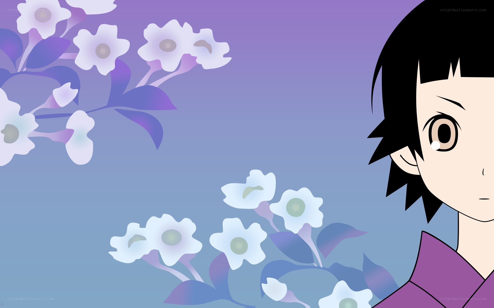 anime character with flowers