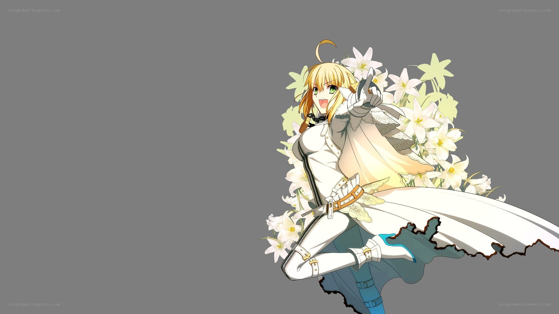 anime character with flowers