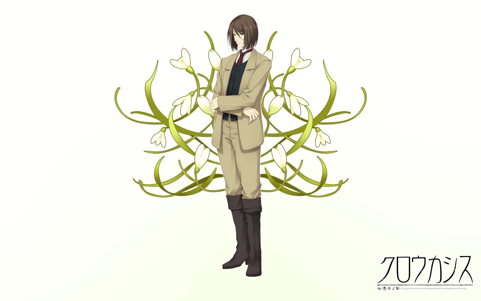 anime character with flowers