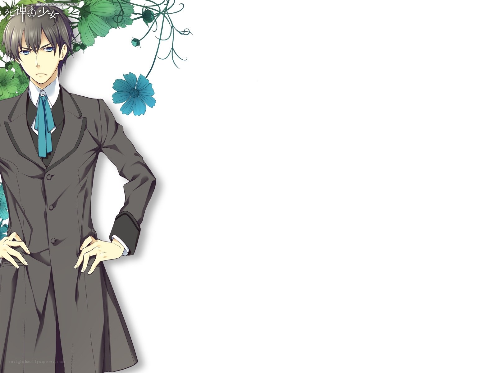 anime character with flowers