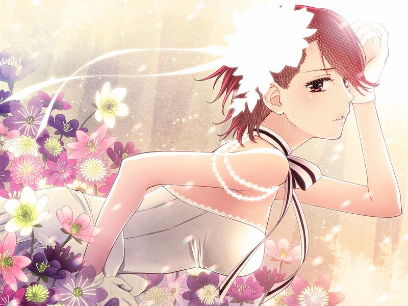 Anime Character with Flowers — Pink, Serene, Afternoon