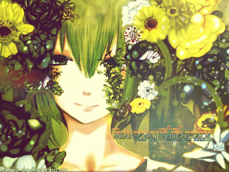 Anime Character with Flowers — Yellow, Serene