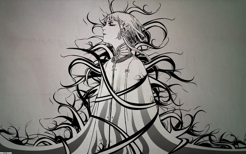 anime character with flowing hair