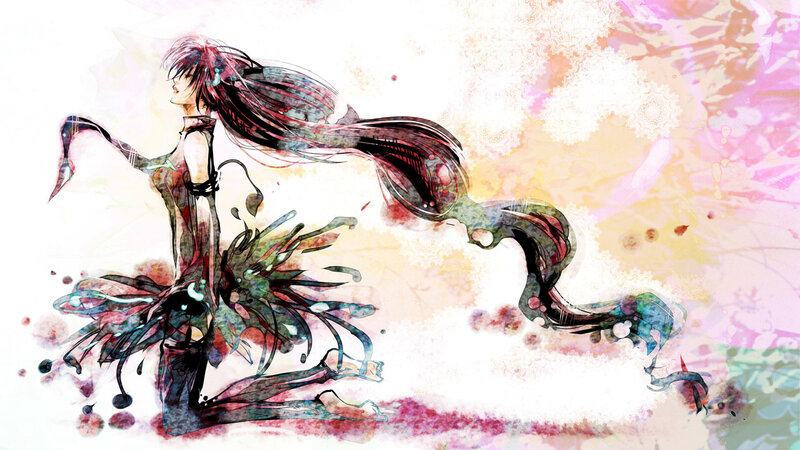 anime character with flowing hair
