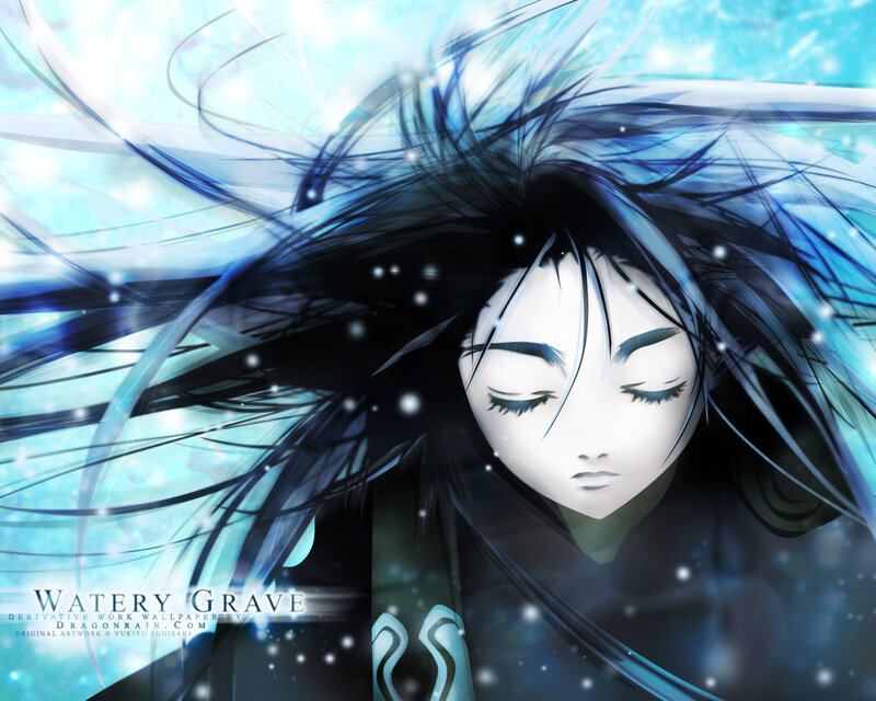 Anime character with flowing hair
