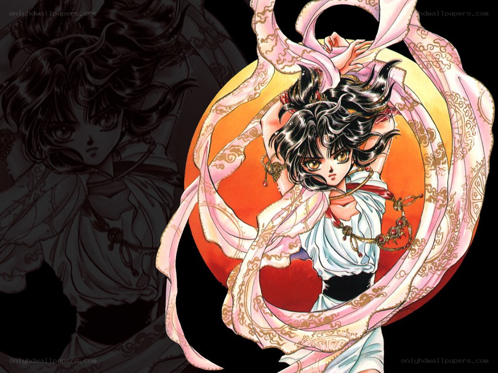 anime character with flowing ribbons