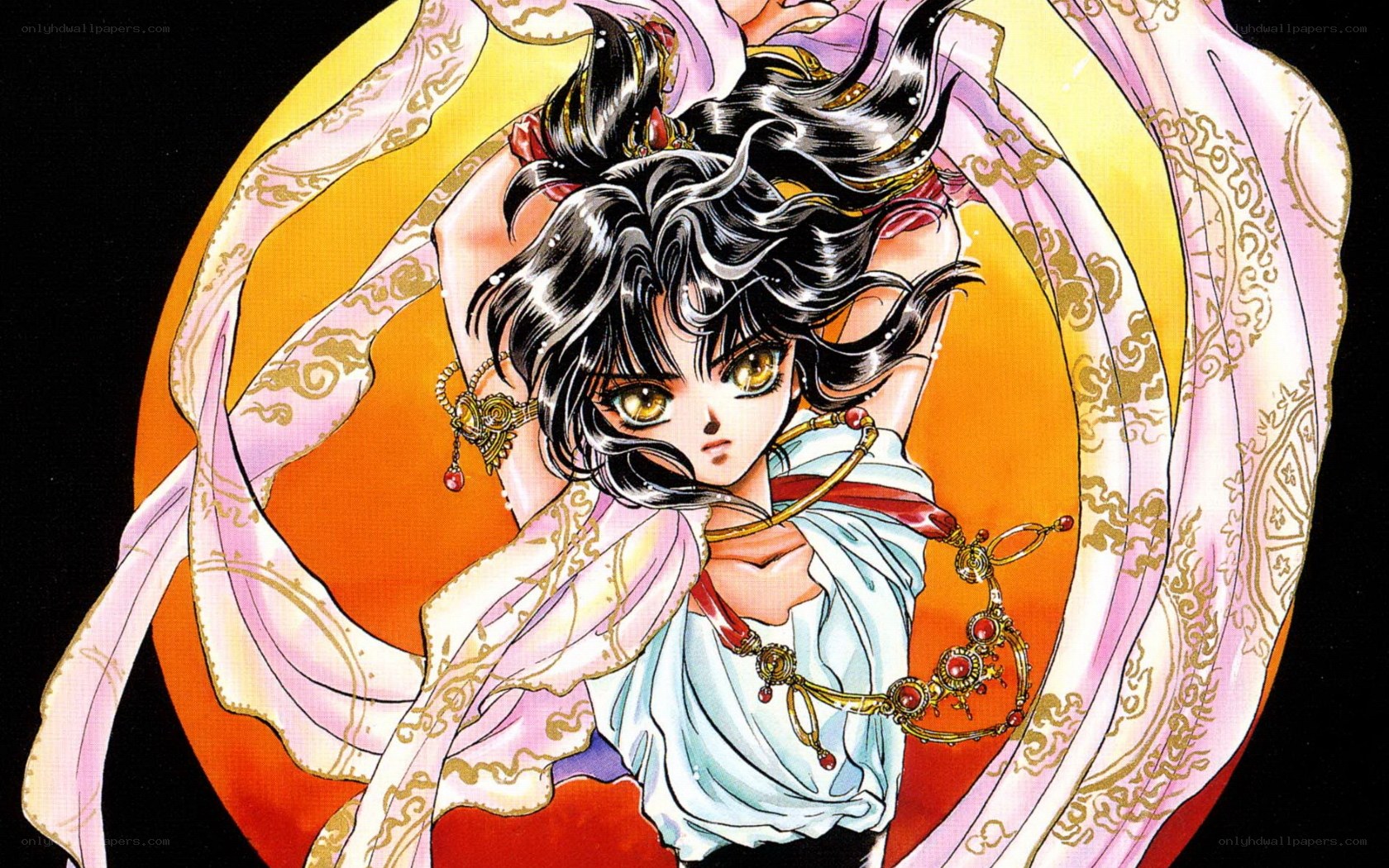 anime character with flowing scarf
