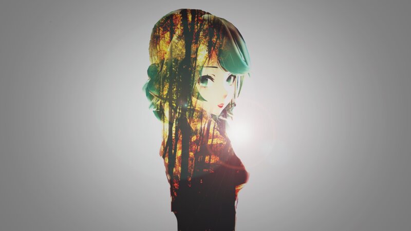 Anime Character with Forest Overlay