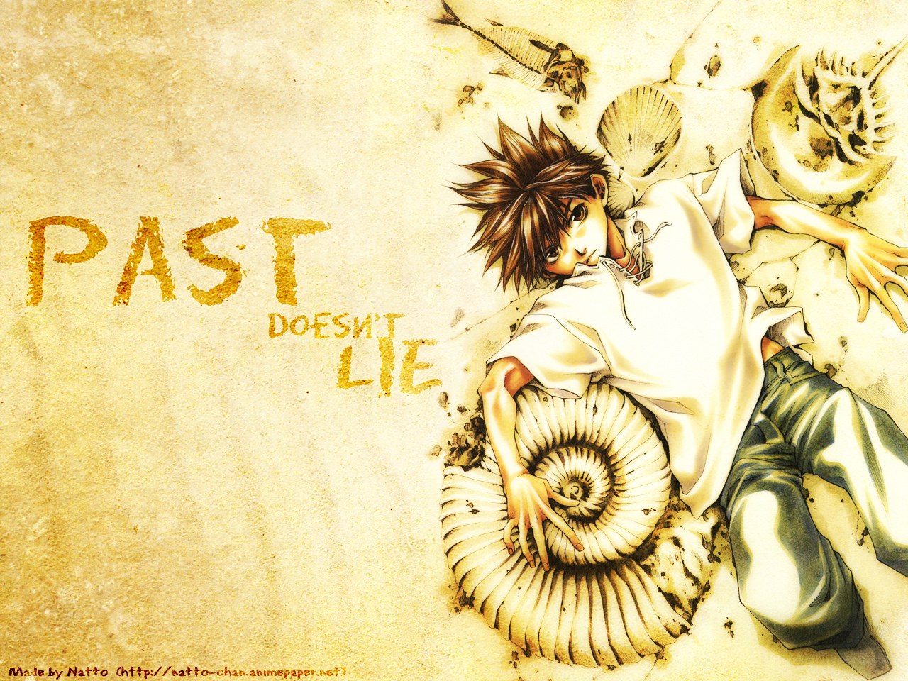 Anime character with fossil