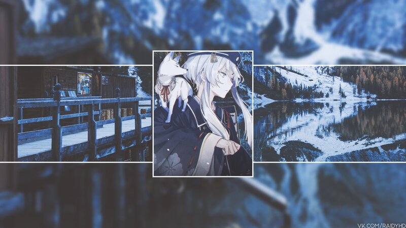 Anime Character with Fox — Blue