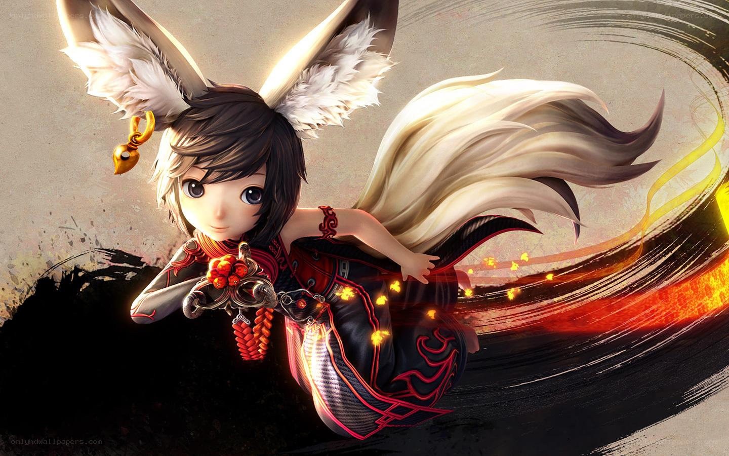 anime character with fox ears