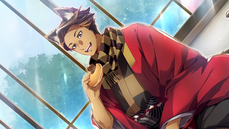 Anime Character with Fox Ears — Red, Calm