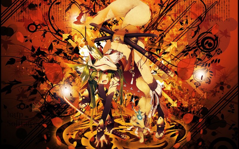 Anime Character with Fox Mask — Orange