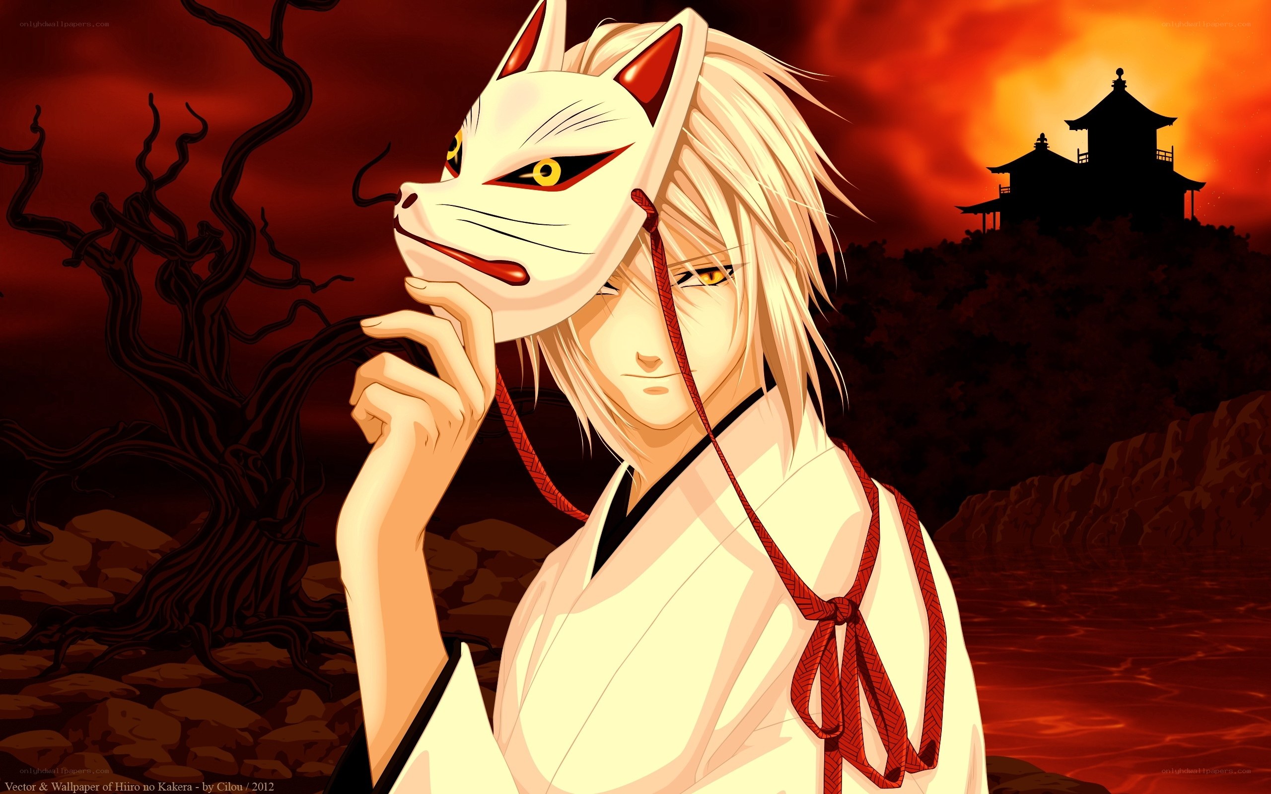 Anime character with fox mask