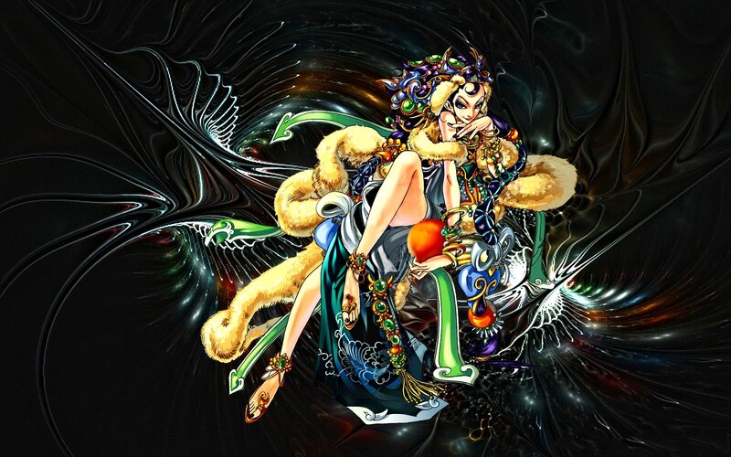 Anime Character with Fox Tails — Black