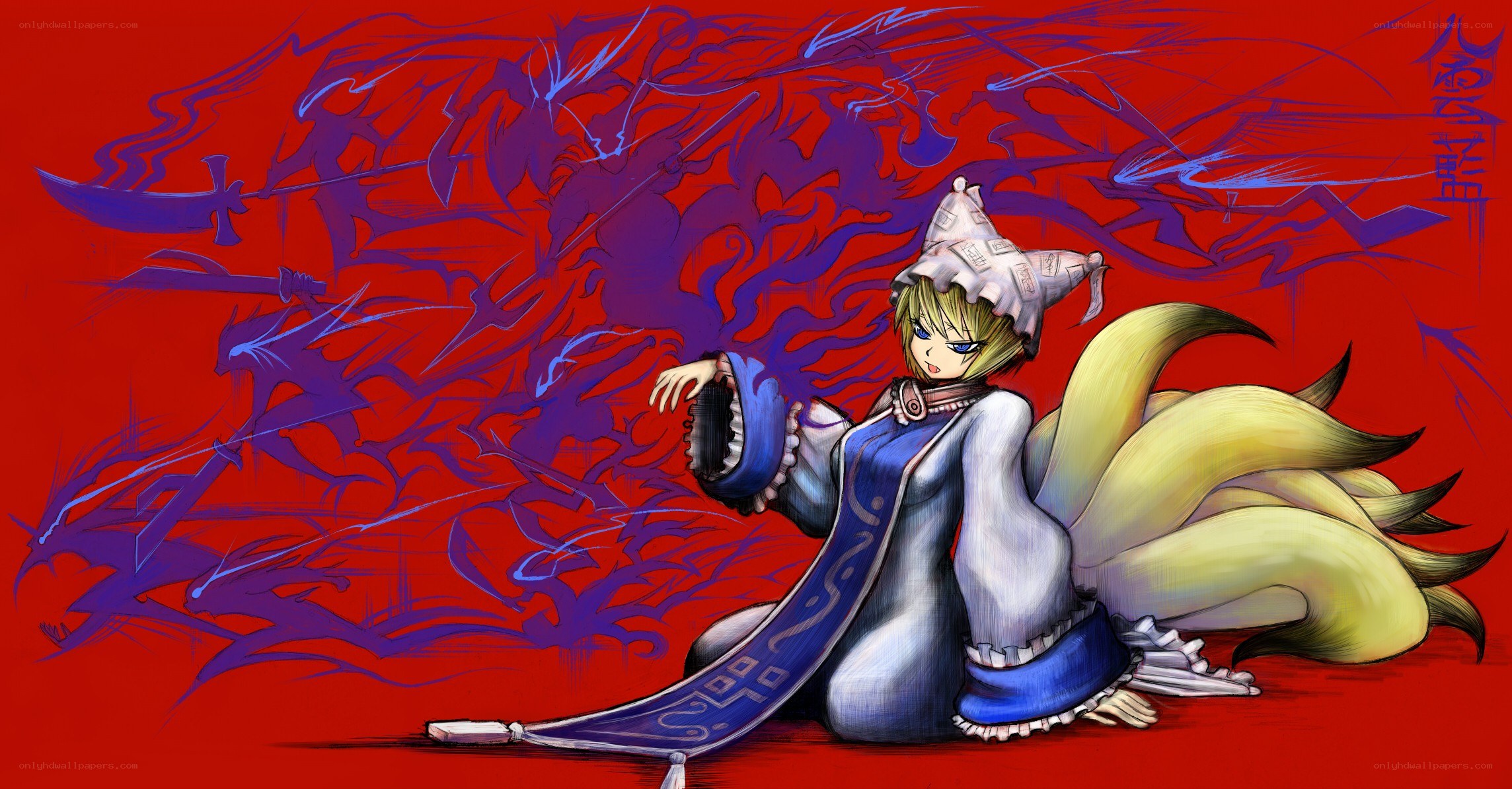 Anime character with fox tails