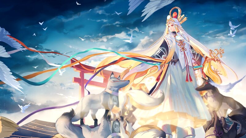 Anime Character with Foxes