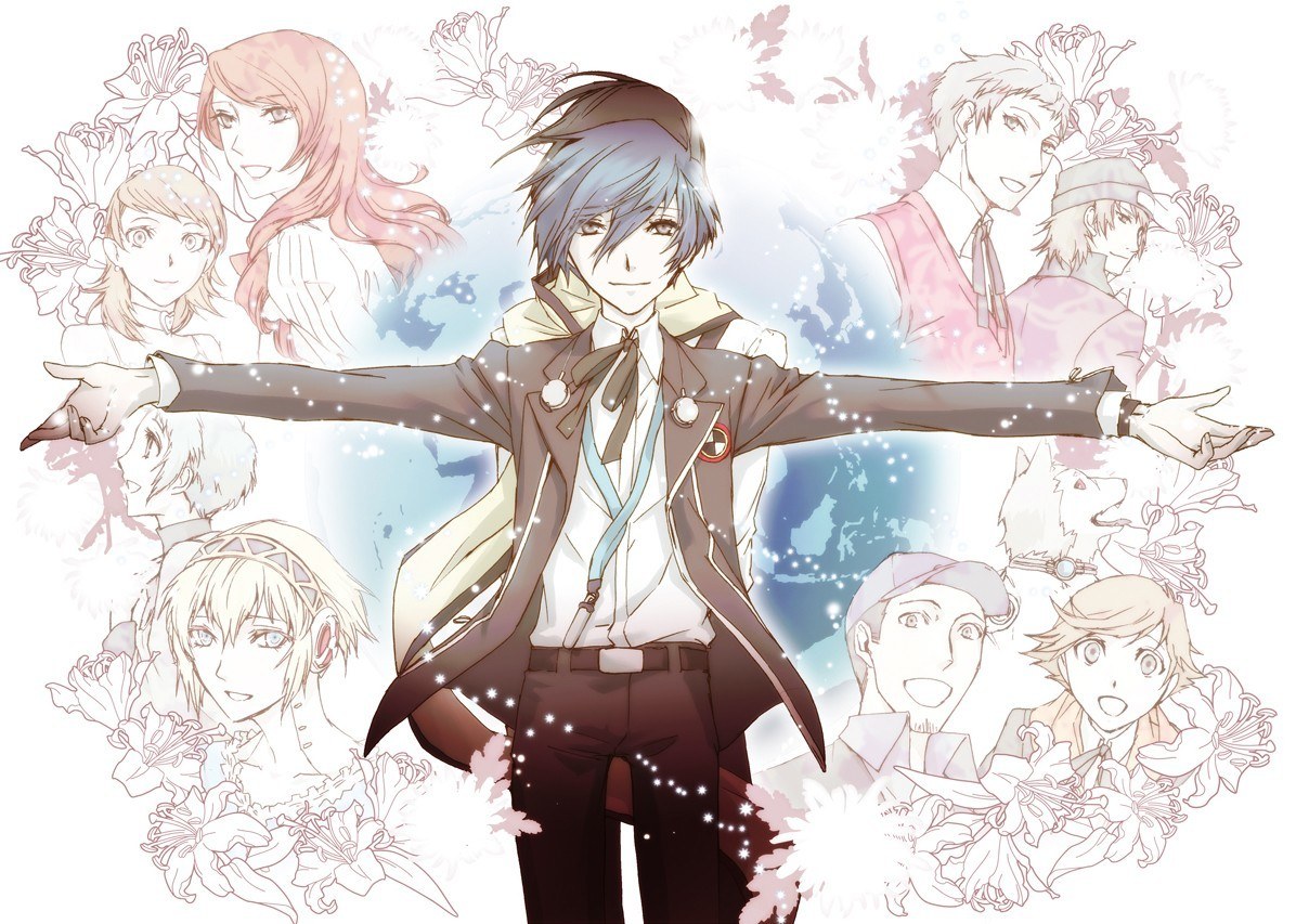 anime character with friends