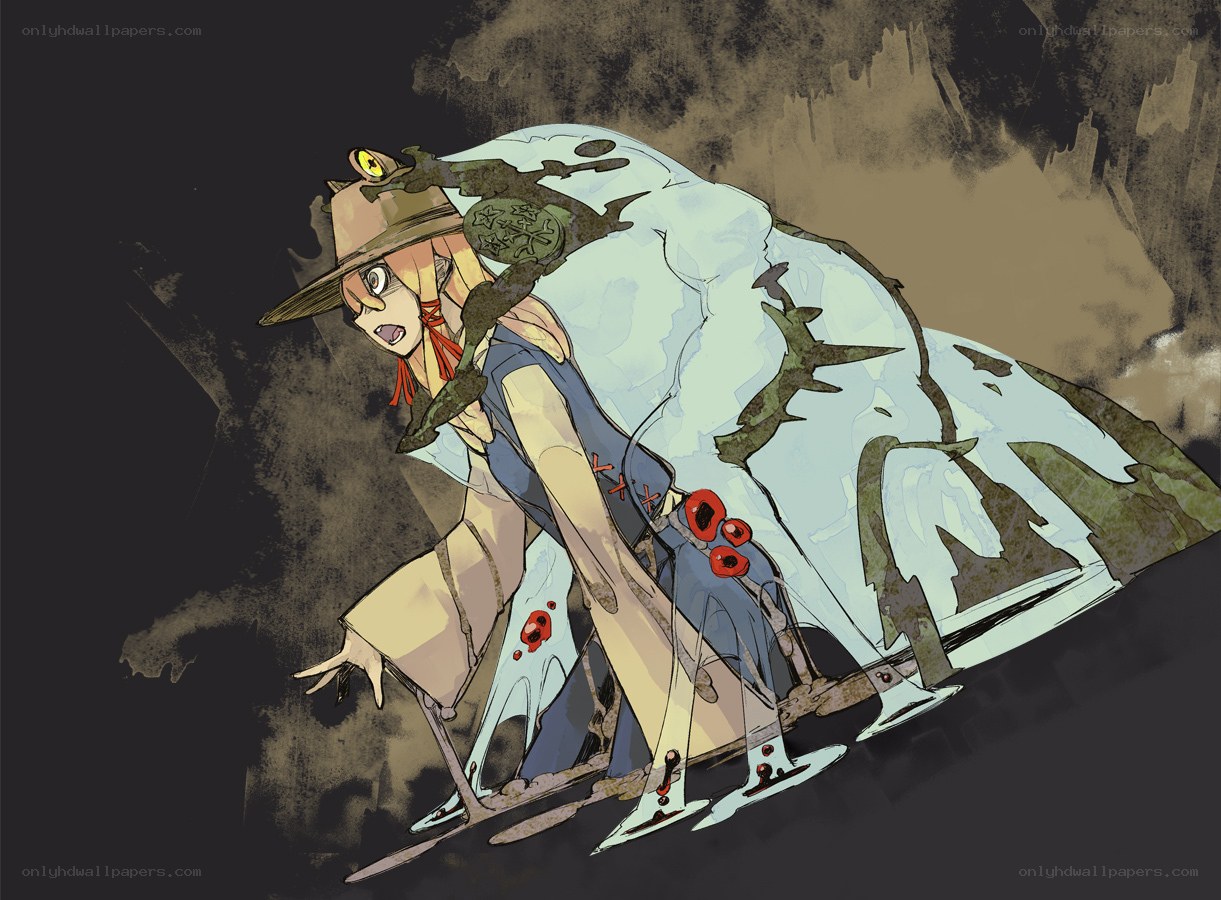 anime character with frog on hat