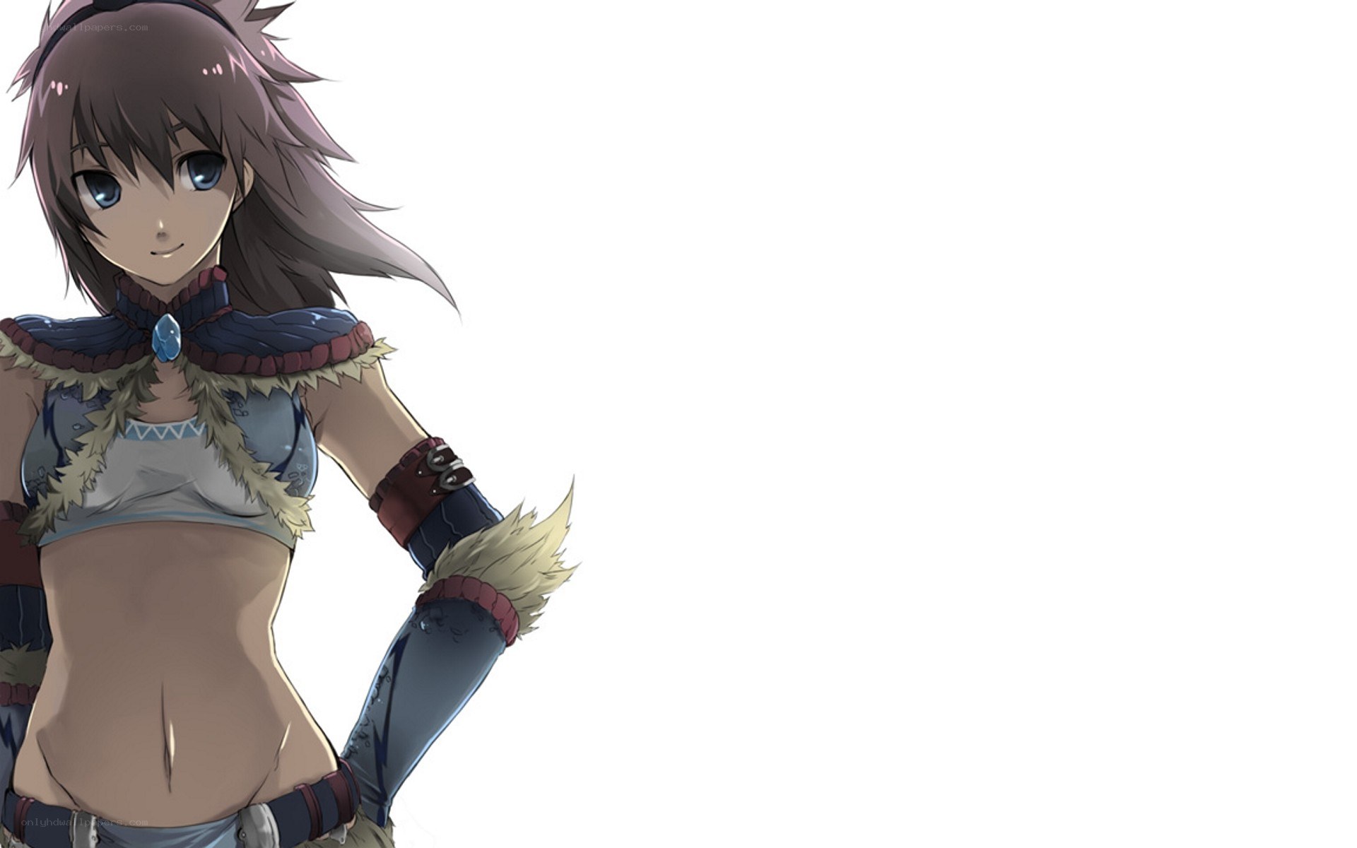 anime character with fur armor