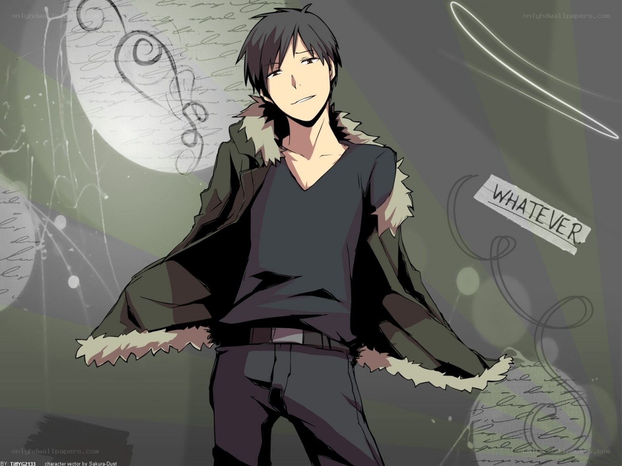 anime character with fur coat