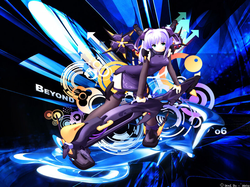 anime character with futuristic weapon