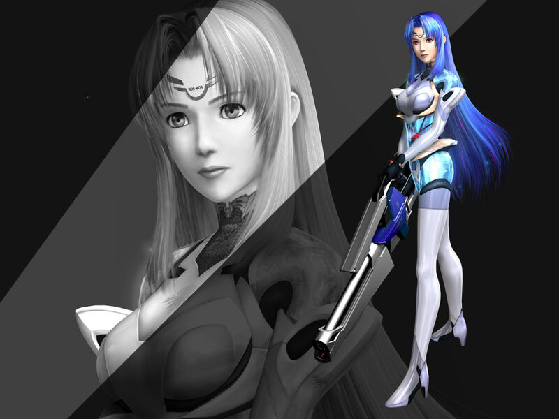 Anime character with futuristic weapon