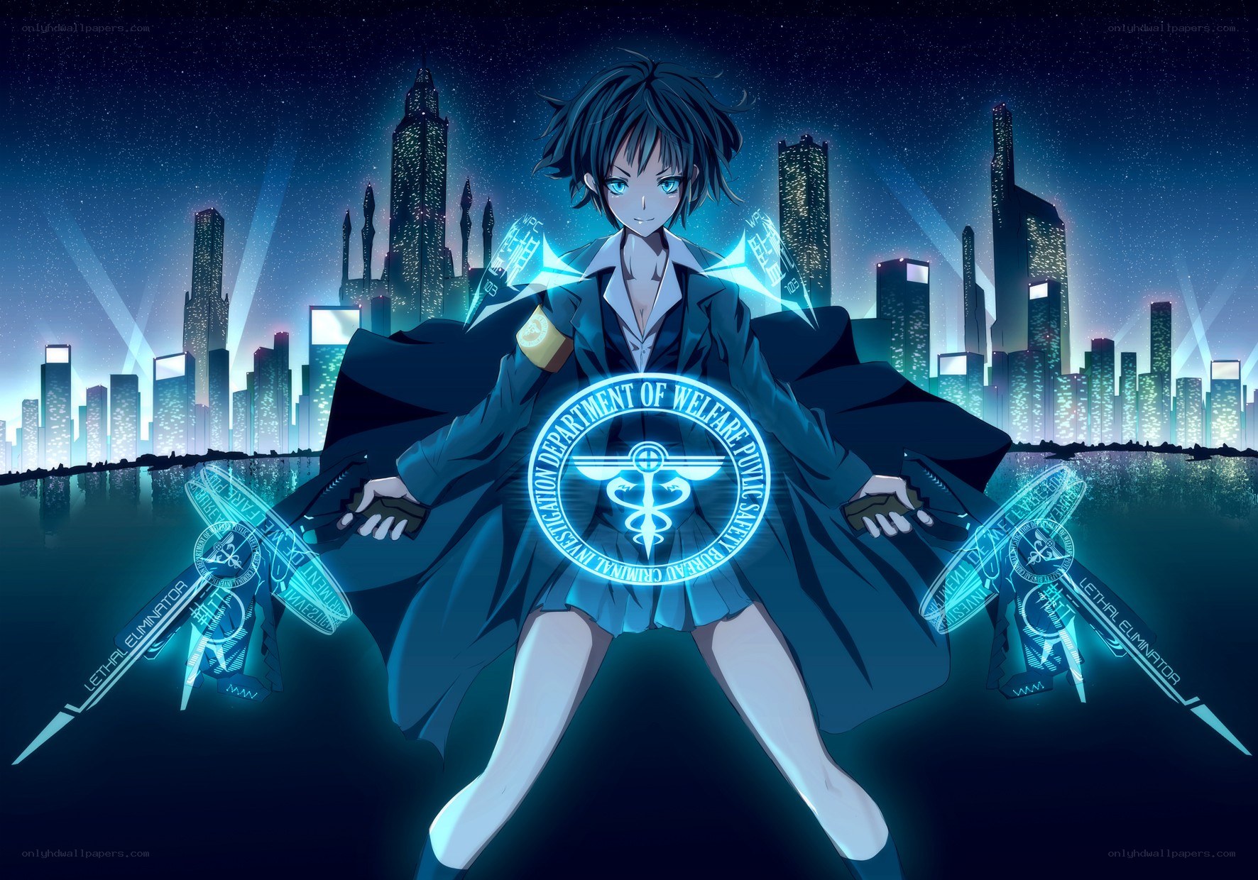 Anime character with futuristic weapons
