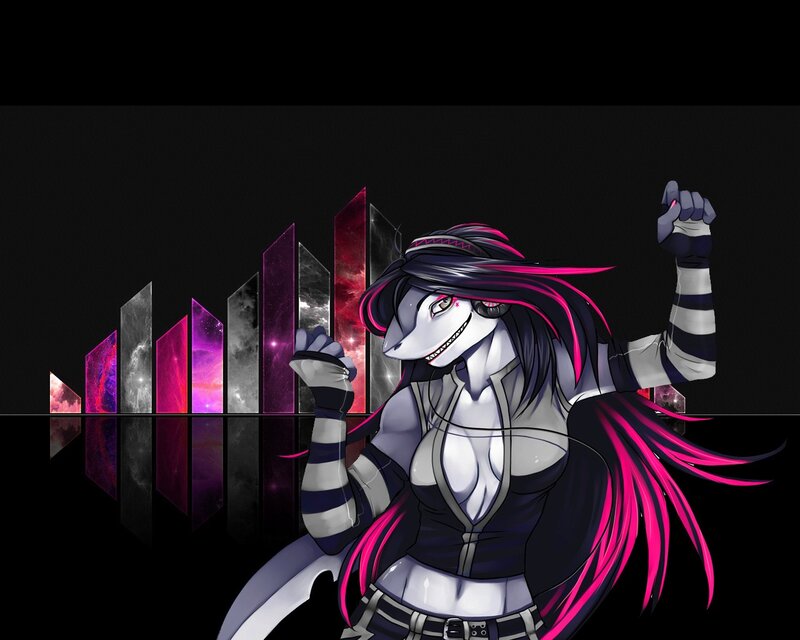 anime character with galaxy background