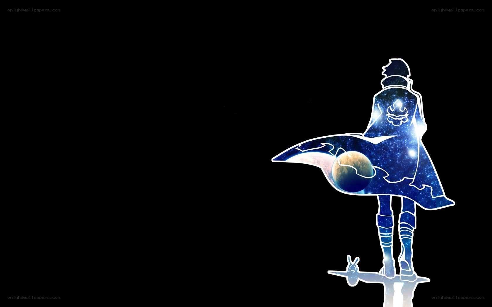 anime character with galaxy cape