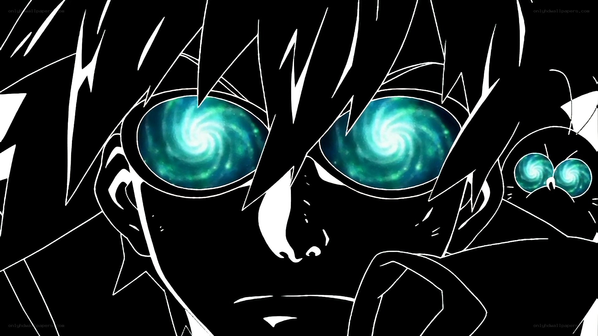 anime character with galaxy eyes