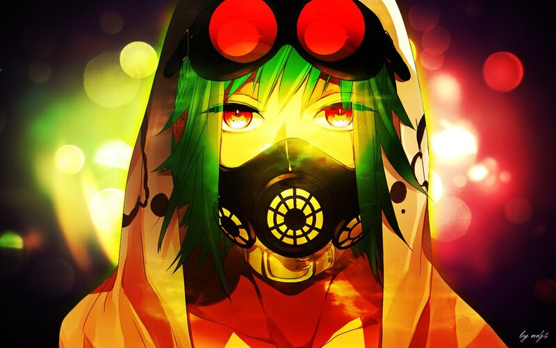 anime character with gas mask