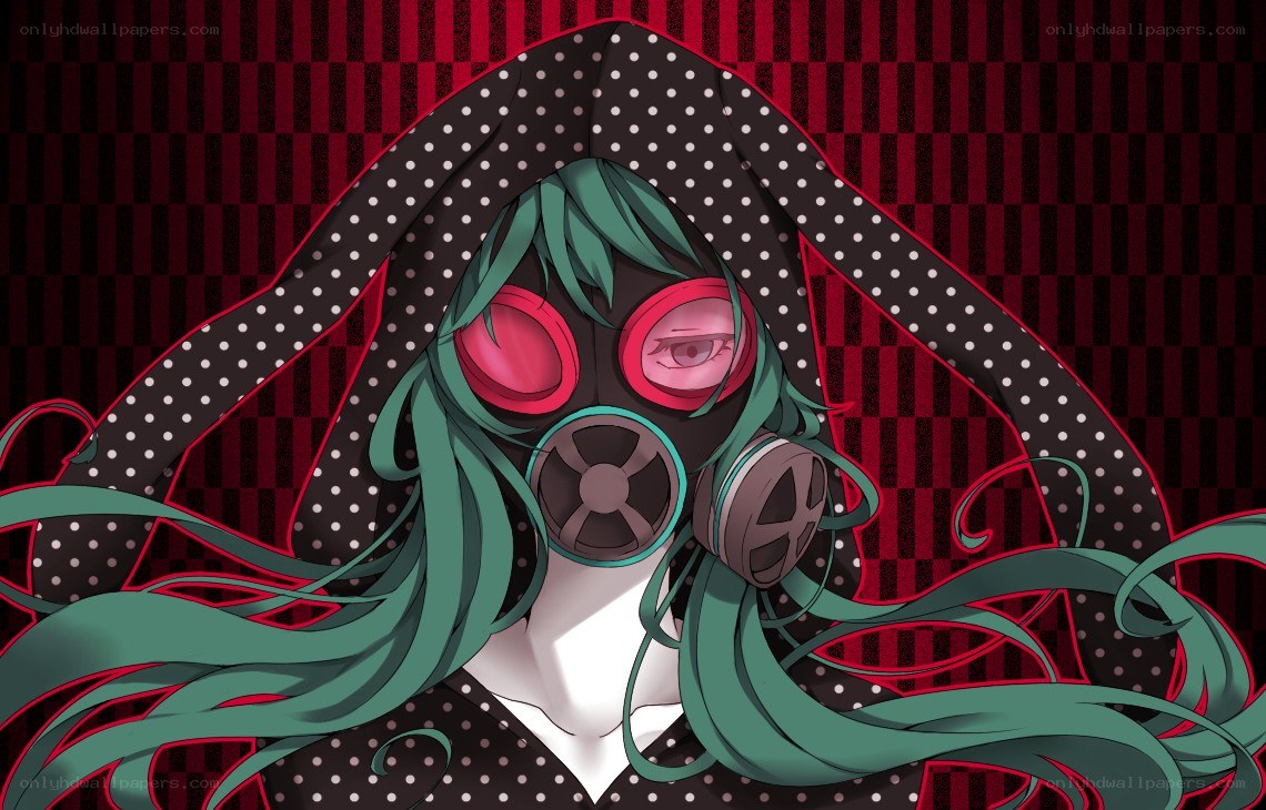 anime character with gas mask