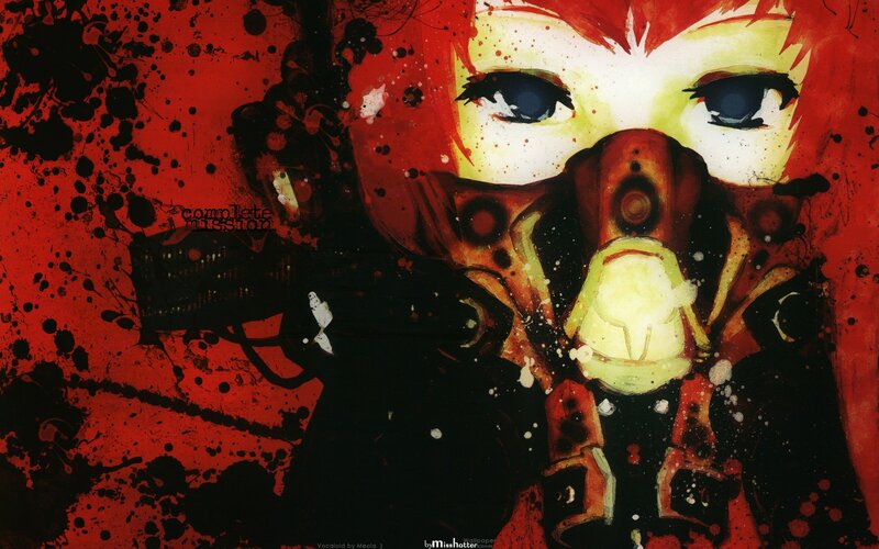 anime character with gas mask