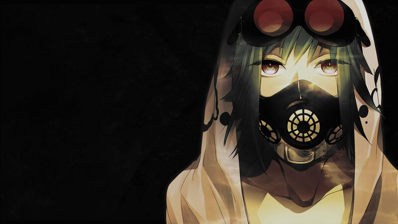 Anime Character with Gas Mask — Black