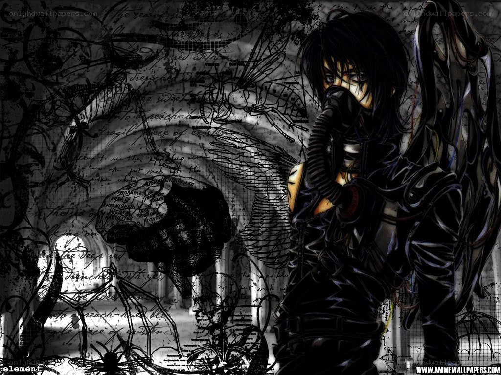 anime character with gas mask