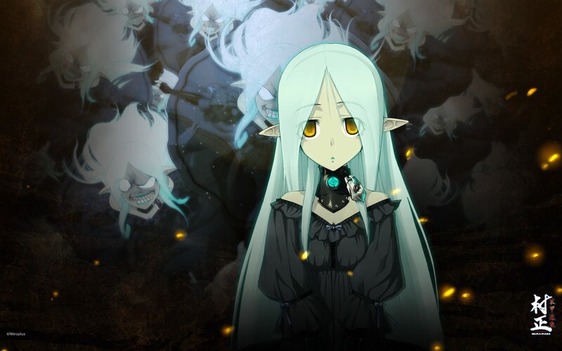 Anime character with ghostly figures