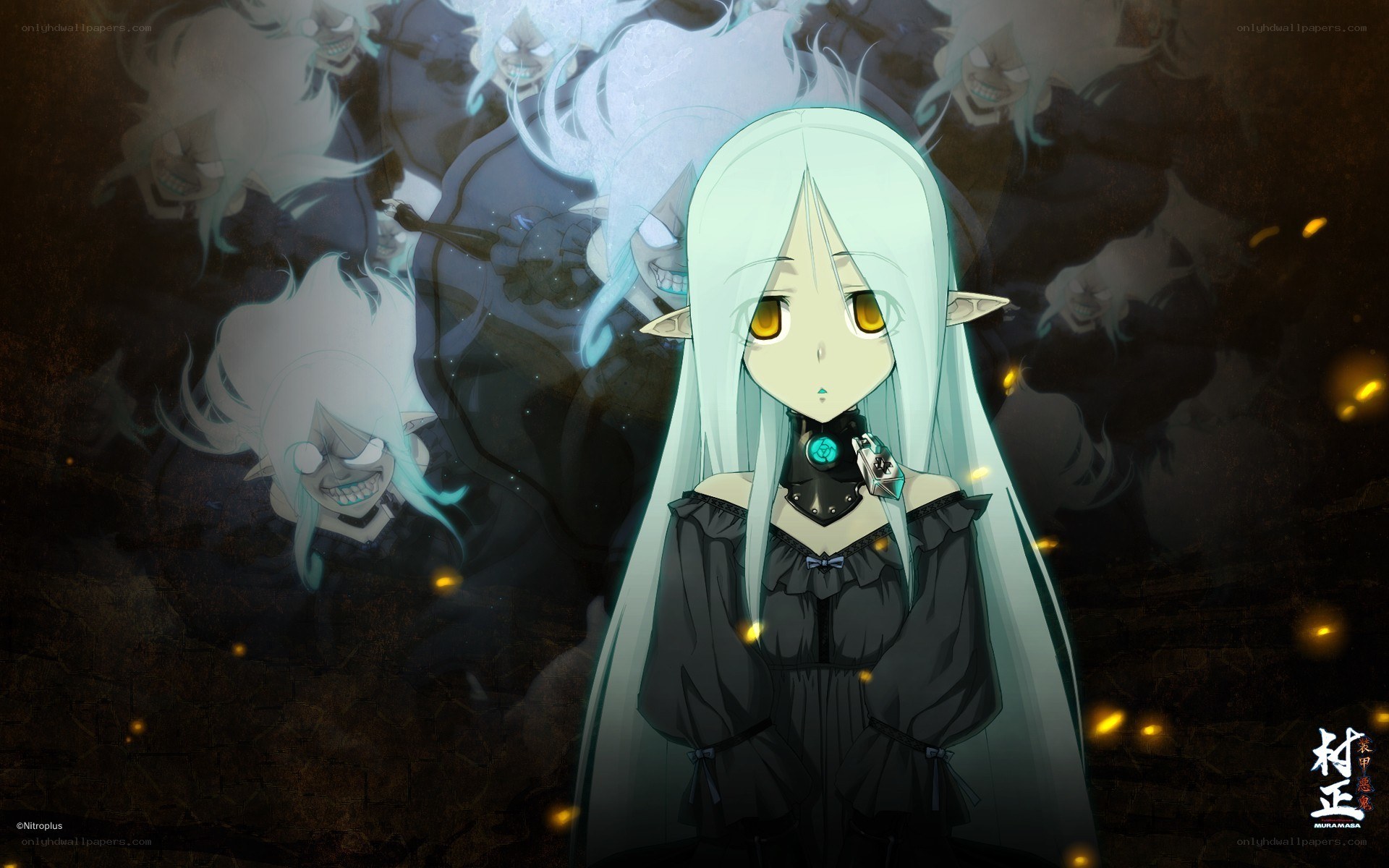 Anime character with ghostly figures