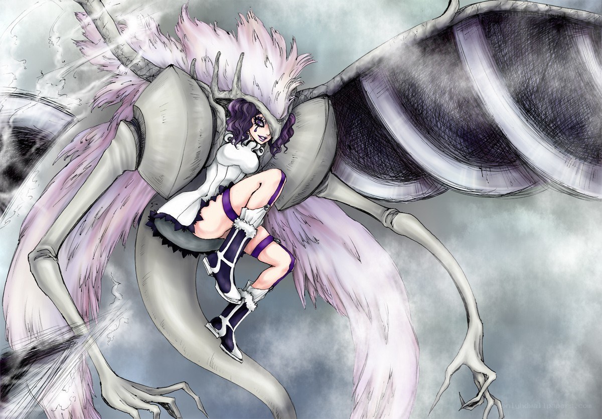 anime character with giant creature