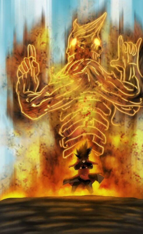 Anime Character with Giant Figure — Orange