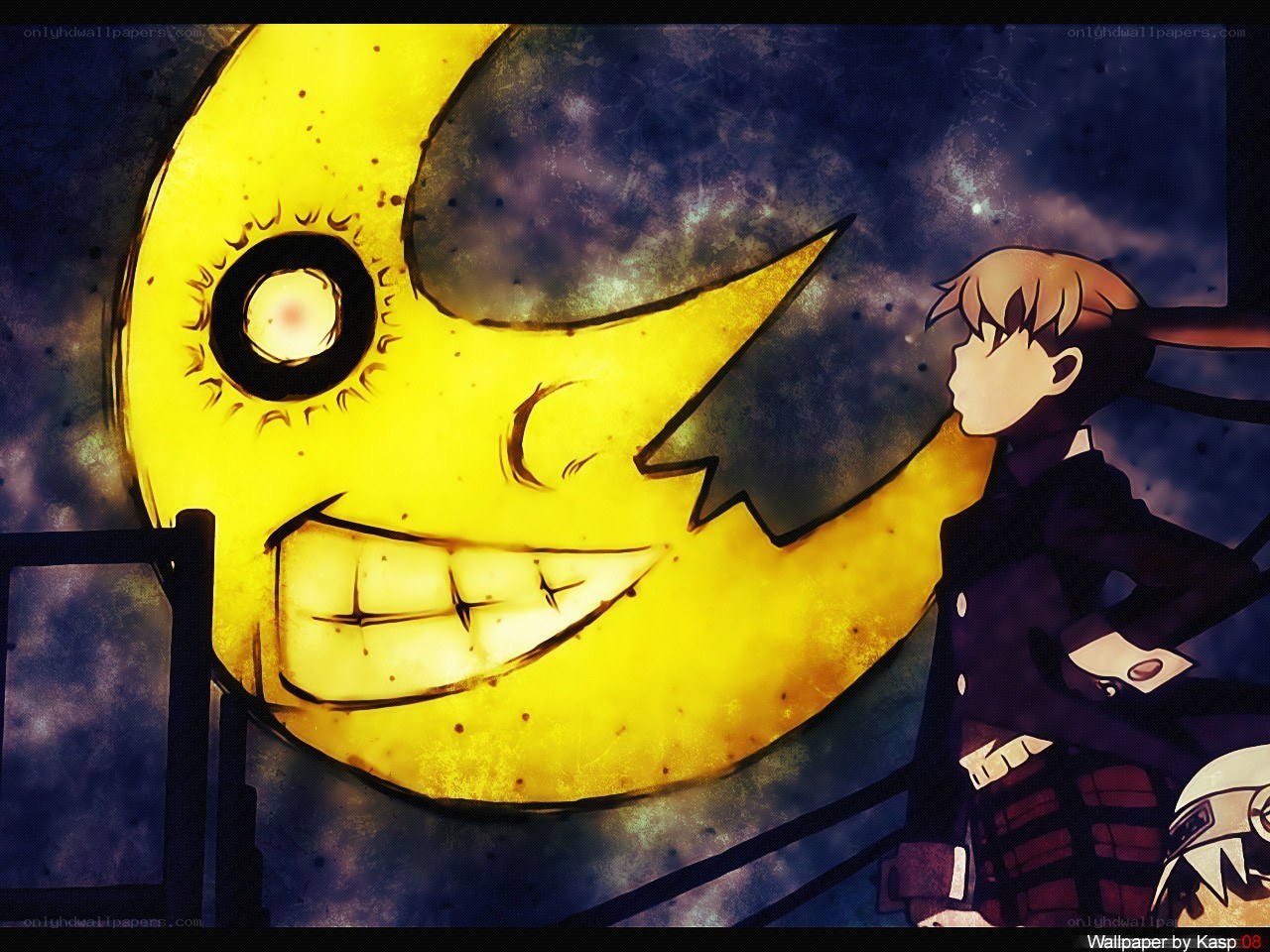 anime character with giant moon